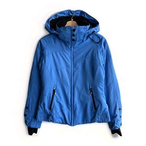 Obermeyer Ski Jacket Womens Size 4 Blue Hooded Waterproof Insulated Snowboarding